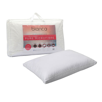 Bianca 850g Relax Right Pure Microfiber Low Profile Standard Pillow 49 x 72cm - Home & Garden > Bedding > Pillows