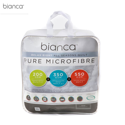 Bianca Pure Microfibre All Seasons Quilt King - Home & Garden > Bedding > Quilts & Duvets