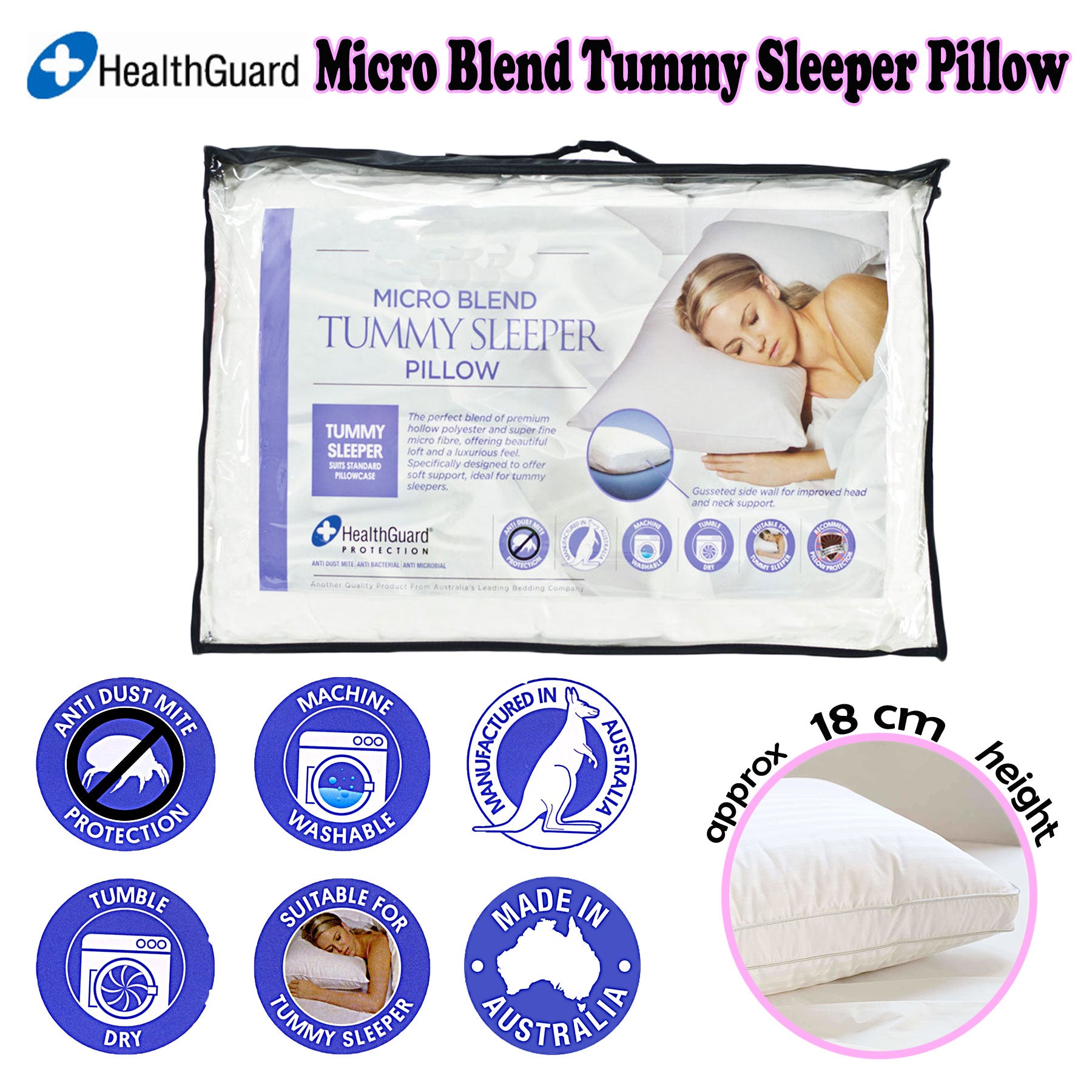 Easyrest Micro Blend Tummy Sleeper Pillow Home & Garden > Bedding > Pillows