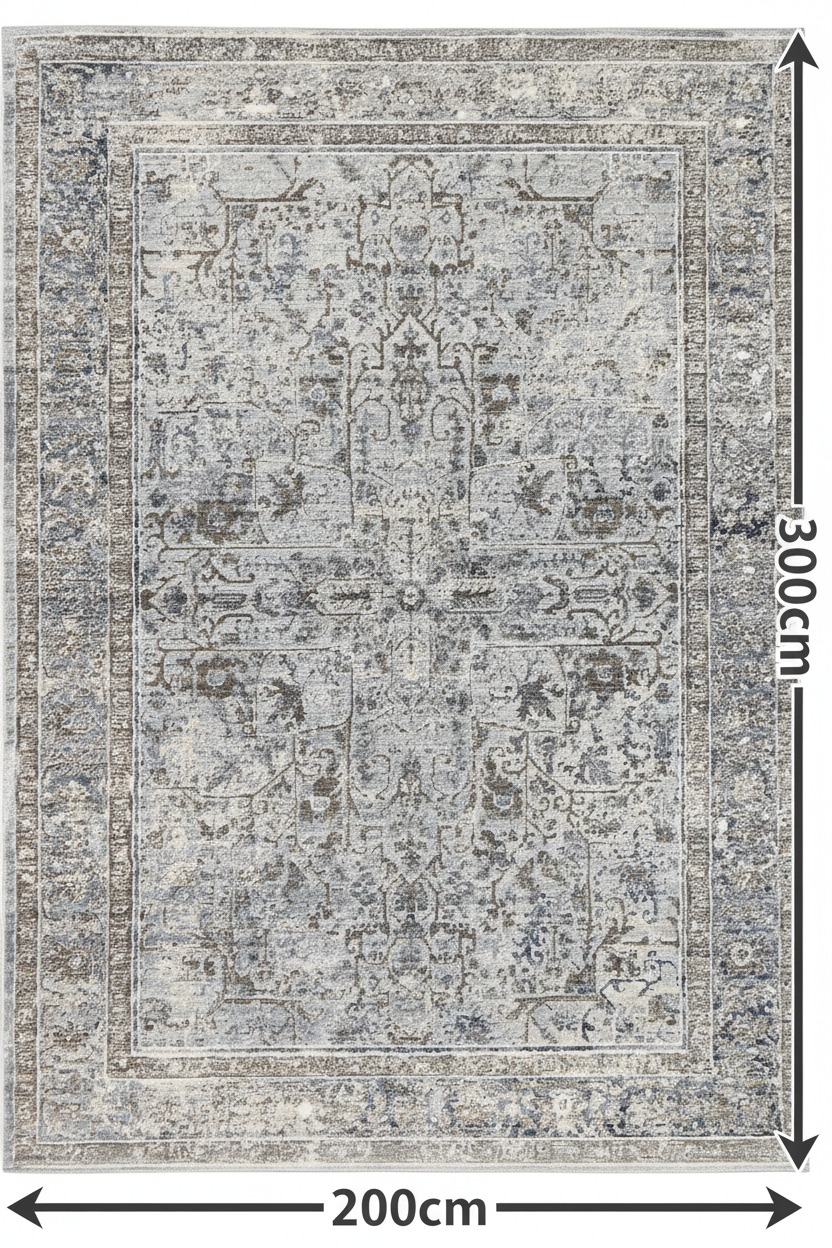grey white vintage rug KK Lifestyle Australia