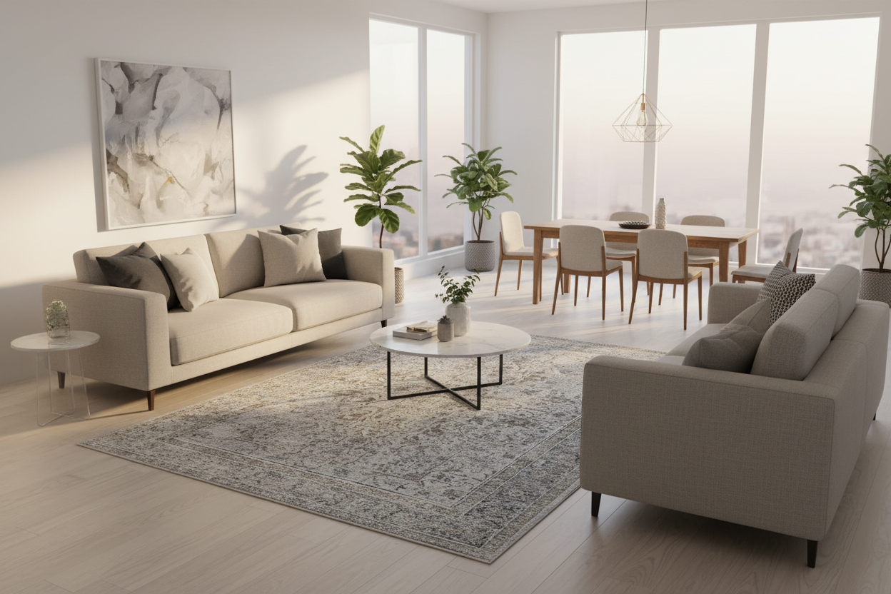 grey white vintage rug KK Lifestyle Australia