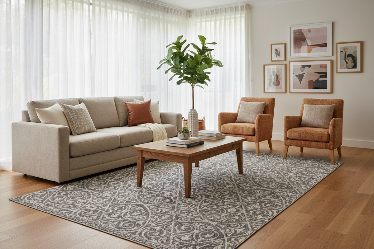 grey ivory rug KK Lifestyle Australia
