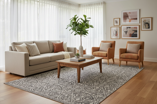 grey ivory rug KK Lifestyle Australia