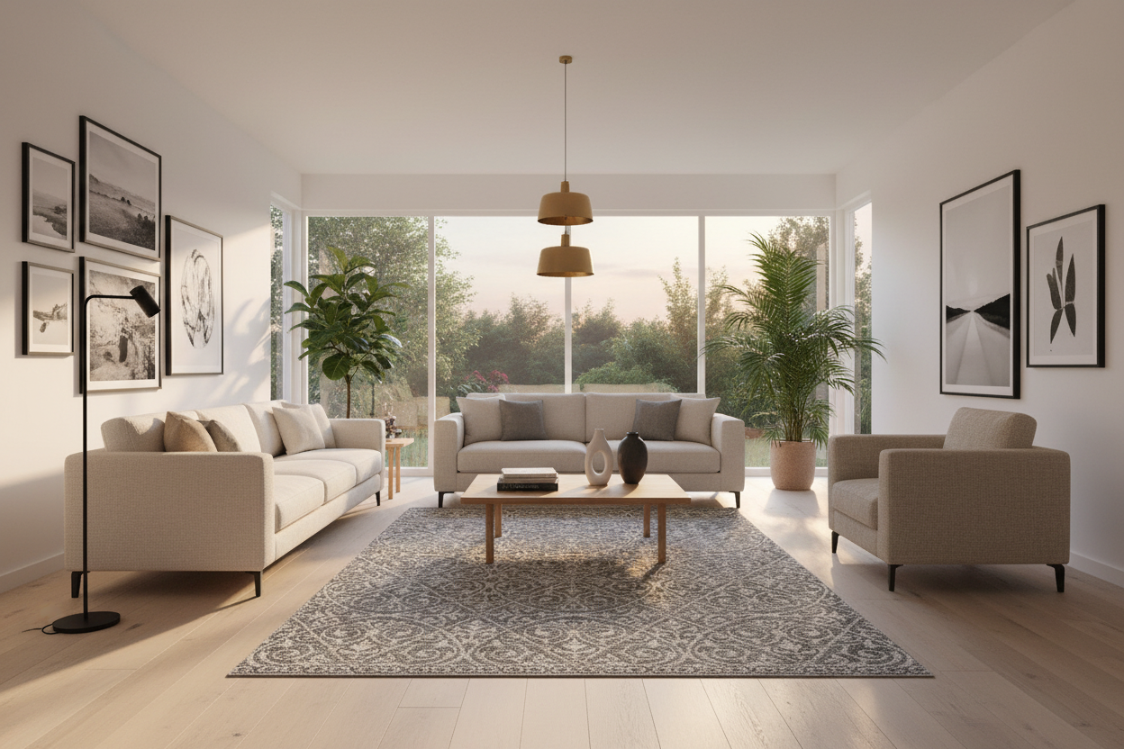 grey ivory rug KK Lifestyle Australia