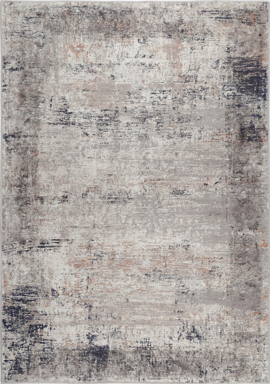 vintage-crown-anne-echo-blue-grey-distressed-vintage-rug 270x365cm - Home & Garden > Rugs > Round Rugs