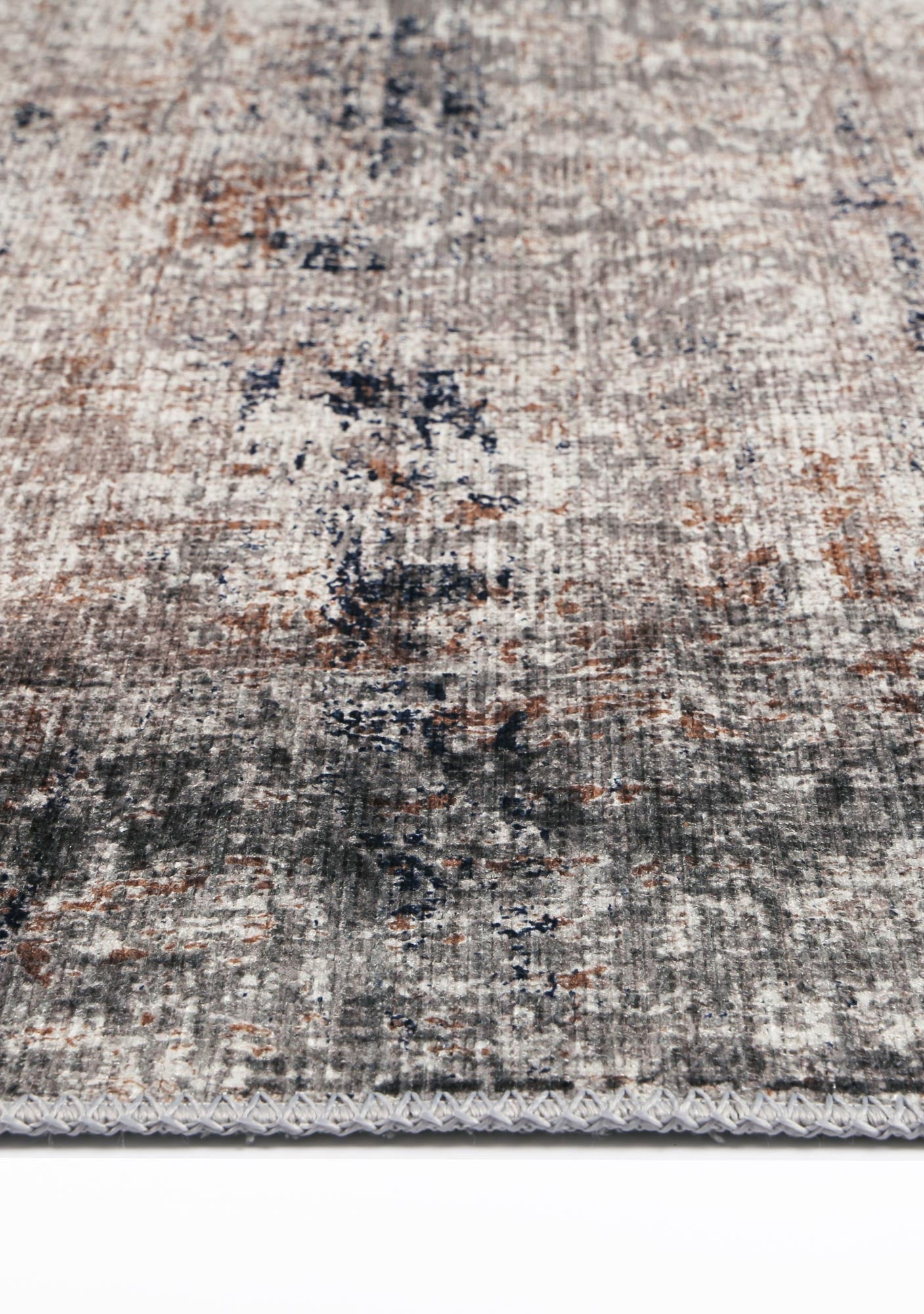 vintage crown anne echo blue grey distressed vintage rug 270x365cm Home & Garden > Rugs > Round Rugs