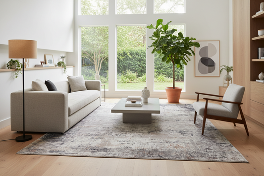 Vintage Crown Elizabeth Ash Beige Distressed Vintage Rug 280x380