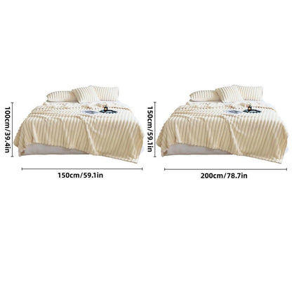 Plush Blanket Leisure Blanket Autumn Winter Warm Nap Throw Soft Cozy - Khaki-150x200cm