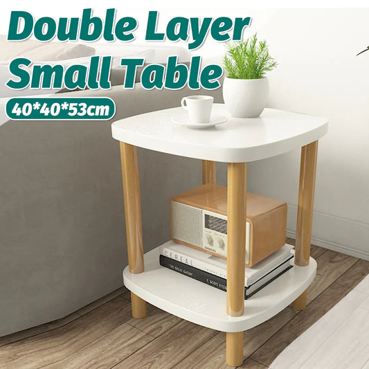 Small Coffee Table Simple Two Layer Mini Table Living Room Side Table Compact