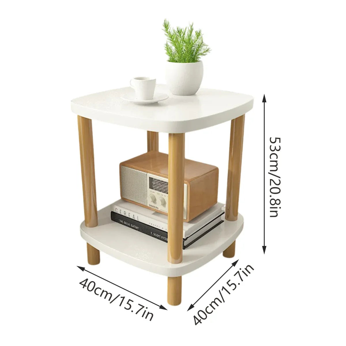 Small Coffee Table Simple Two Layer Mini Table Living Room Side Table Compact