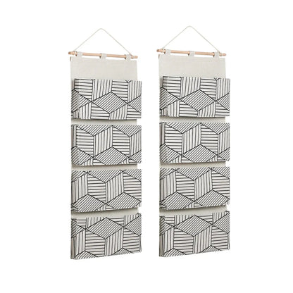 2PCS Multi Layer Wall Mounted Hanging Closet Storage Bag Wardrobe Organizer