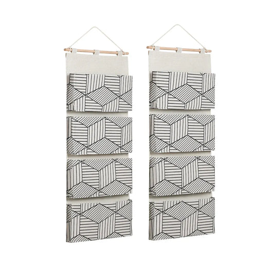 2PCS Multi Layer Wall Mounted Hanging Closet Storage Bag Wardrobe Organizer
