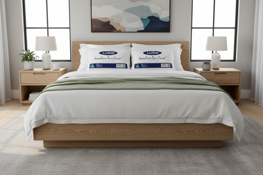 Luxor Australian Made Hotel Quality Pillow Standard Size Twin Pack