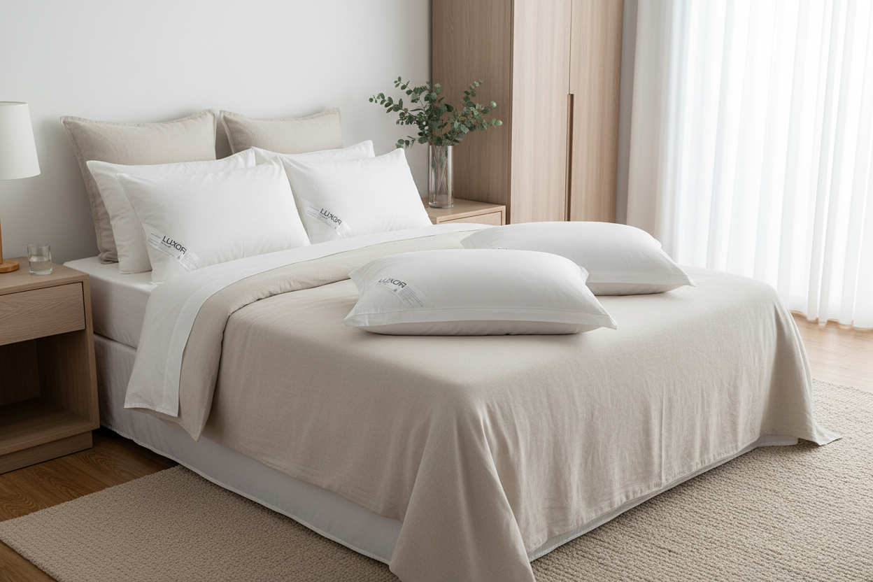 Luxor Australian Made Hotel King Size Pillow with 4cm Wall Twin Pack