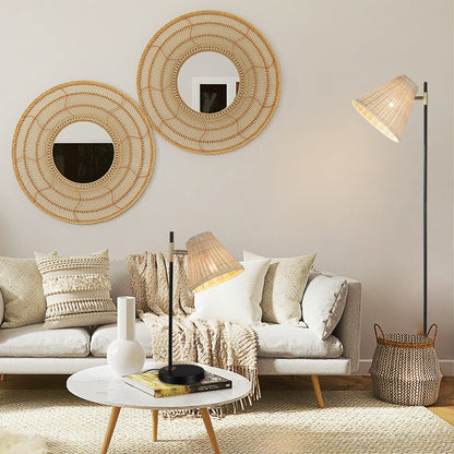 Yvette Rattan Floor Lamp - Home & Garden > Lighting > Table Lamps