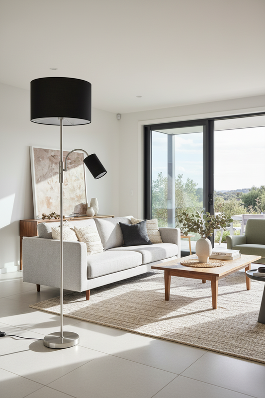 Cylinya Mother and Child Floor Lamp - Black