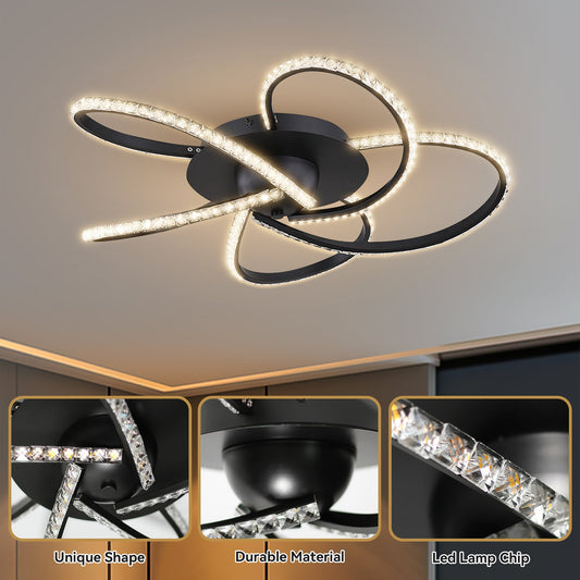 Irie Dimmable 5 Lights LED Ceiling Light - Black - Home & Garden > Lighting > Ceiling Lights