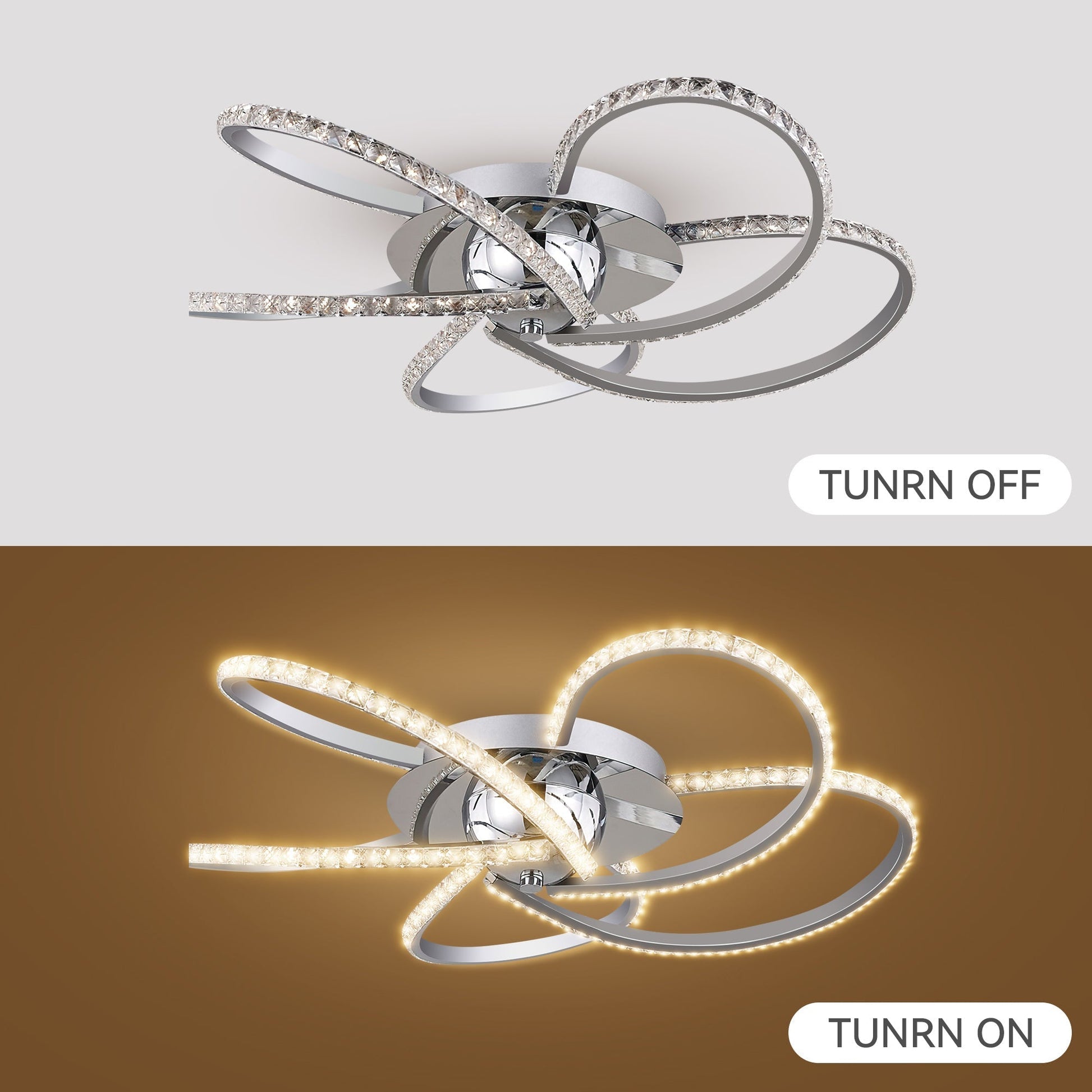 Irie Dimmable 5 Lights LED Ceiling Light - Chrome - Home & Garden > Lighting > Ceiling Lights