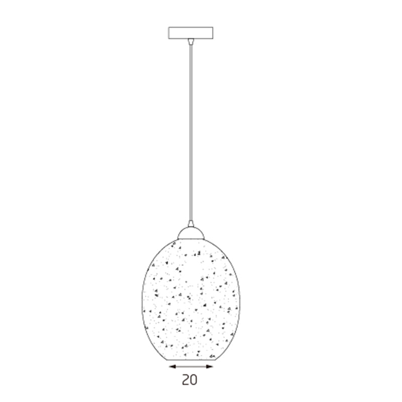 Moravian Glass Oval Pendant Light - Chrome - Home & Garden > Lighting > Night Lights & Ambient Lighting