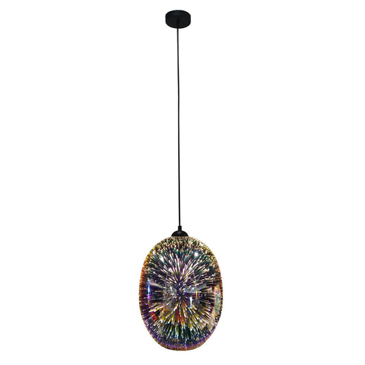 Moravian Glass Oval Pendant Light - Copper - Home & Garden > Lighting > Night Lights & Ambient Lighting