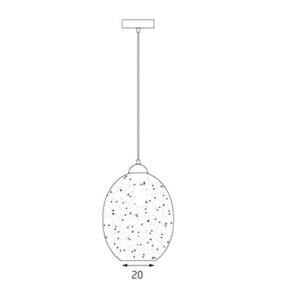 Moravian Glass Oval Pendant Light - Copper - Home & Garden > Lighting > Night Lights & Ambient Lighting