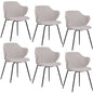 Set of 2 Dining Chairs Fabric with Metal Legs in Ivory Beige