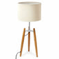 73cm Bamboo Tripod Table Lamp Light Modern Vintage w Beige Linen Shade - Home & Garden > Lighting > Table Lamps