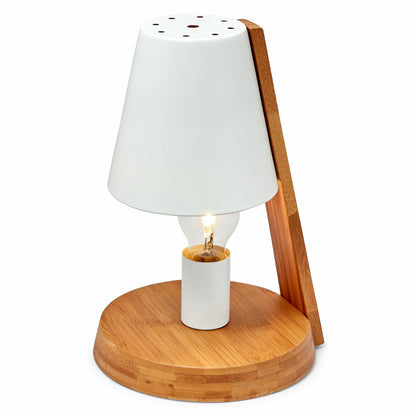32cm Wooden Base Modern Desk Table Lamp Light Metal Shade Designer - White - Home & Garden > Lighting > Table Lamps