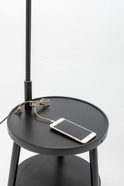 Naples Tripod Floor Lamp Shelf Storage Drawer Bed Side Table Light w/ USB Charger Home & Garden > Lighting > Floor Lamps
