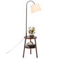 Naples Tripod Floor Lamp Shelf Storage Drawer Bed Side Table Light w/ USB Charger - Home & Garden > Lighting > Floor