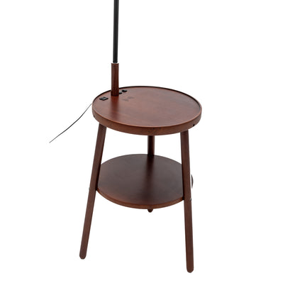 Naples Tripod Floor Lamp Shelf Storage Drawer Bed Side Table Light w/ USB Charger - Home & Garden > Lighting > Floor