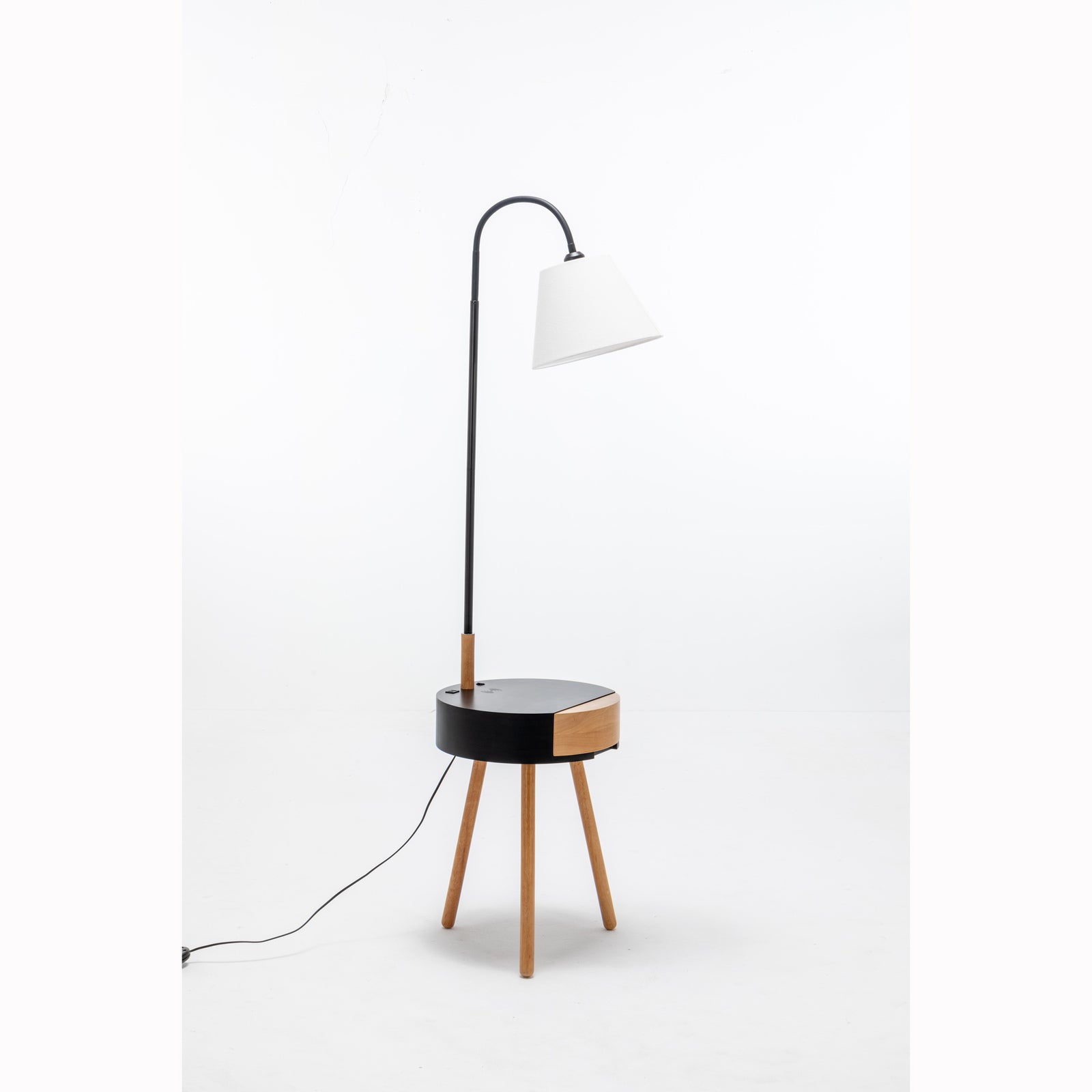 Florence Tripod Lamp Shelf Storage Drawer Bed Side Table Light w/ USB Charger Home & Garden > Lighting > Floor Lamps