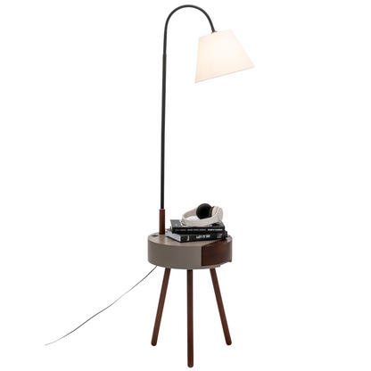 Florence Tripod Lamp Shelf Storage Drawer Bed Side Table Light w/ USB Charger Home & Garden > Lighting > Floor Lamps