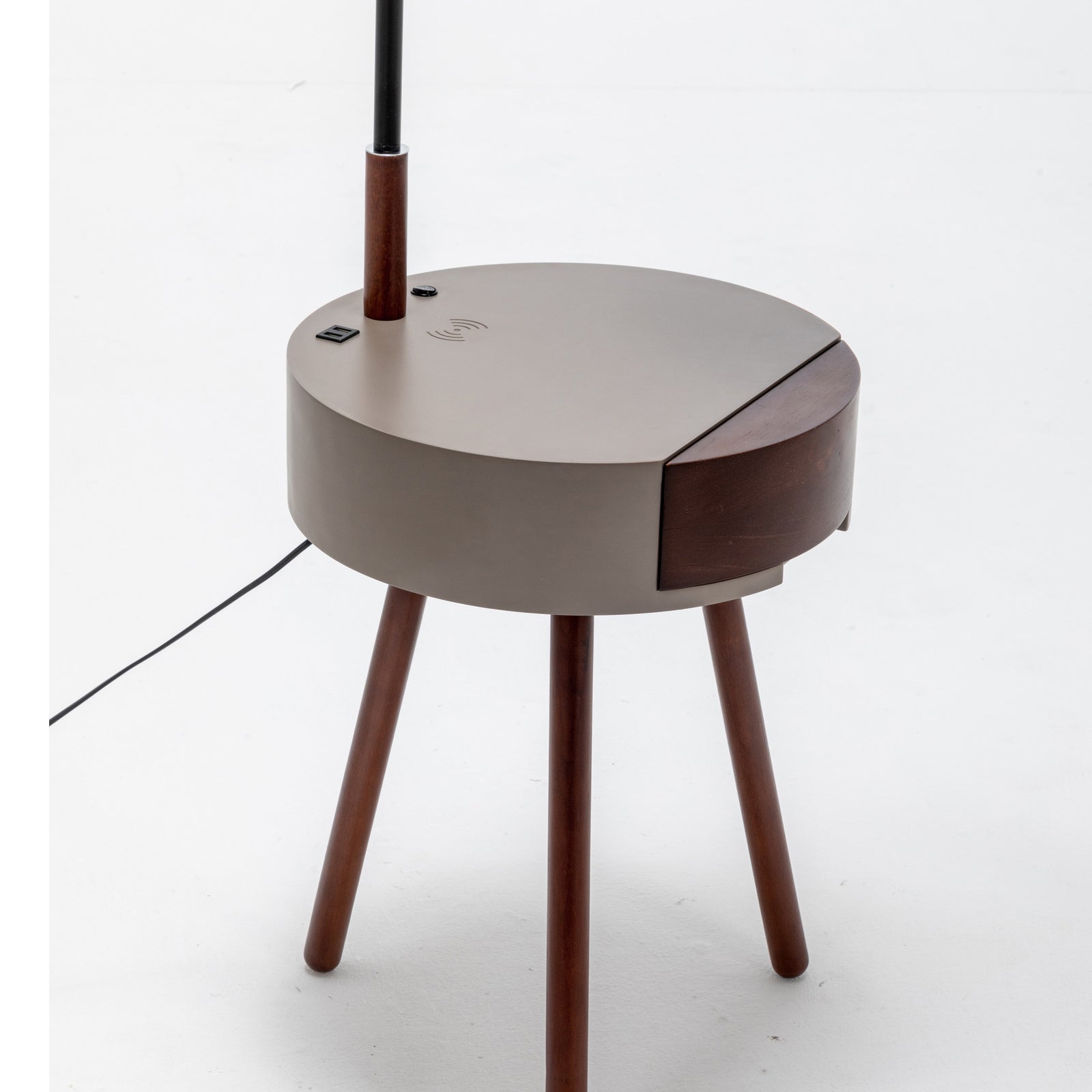 Florence Tripod Lamp Shelf Storage Drawer Bed Side Table Light w/ USB Charger Home & Garden > Lighting > Floor Lamps