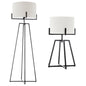 Modern Dimmable Floor Lamp + Table Desk Lamp w/ Linen Shade Scandi - Matte Black - Home & Garden > Lighting > Table