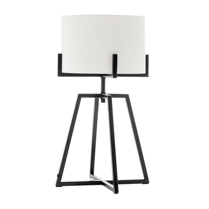 Modern Dimmable Floor Lamp + Table Desk Lamp w/ Linen Shade Scandi - Matte Black - Home & Garden > Lighting > Table