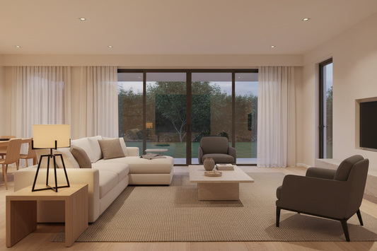 Modern Scandi Metal Dimmable Table Desk Lamp Light w/ Linen Shade - Matte Black