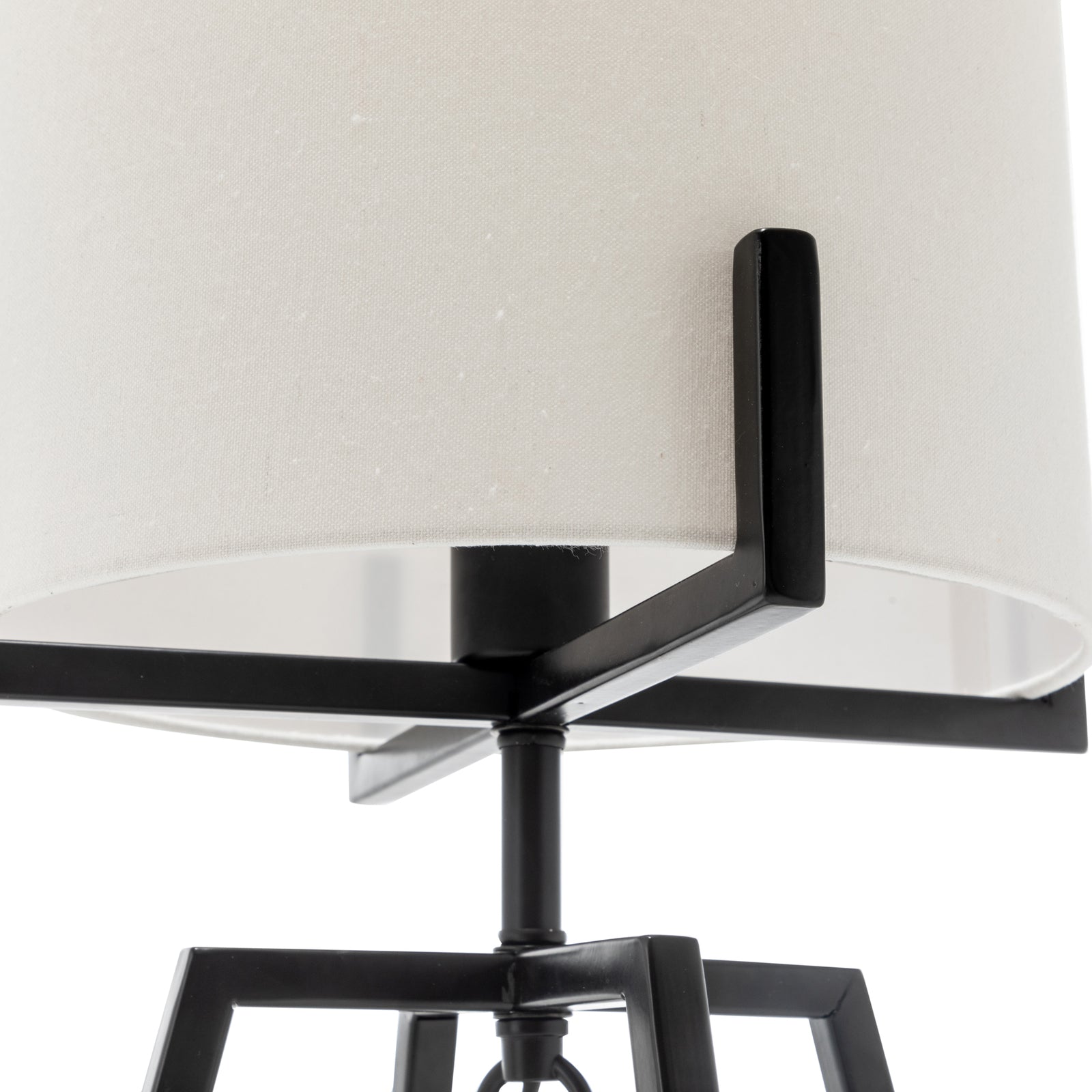 Modern Scandi Metal Dimmable Table Desk Lamp Light w/ Linen Shade - Matte Black - Home & Garden > Lighting > Table Lamps