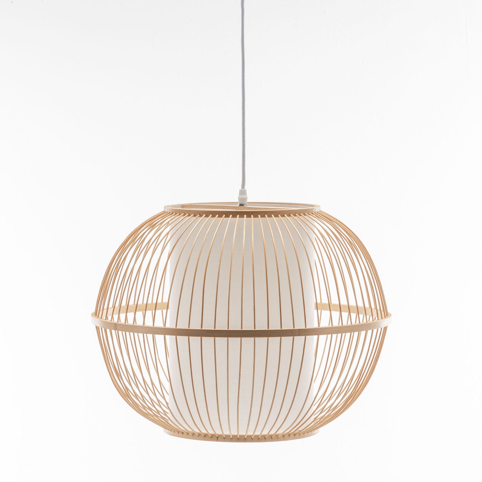 Natural Woven Bamboo Sphere Pendant Lamp Hanging Light Bell Shade Boho Tropical - Home & Garden > Lighting > Ceiling