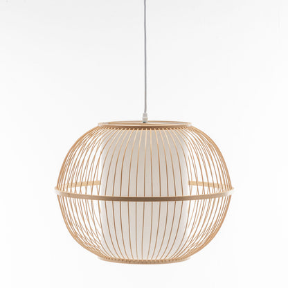 Natural Woven Bamboo Sphere Pendant Lamp Hanging Light Bell Shade Boho Tropical - Home & Garden > Lighting > Ceiling
