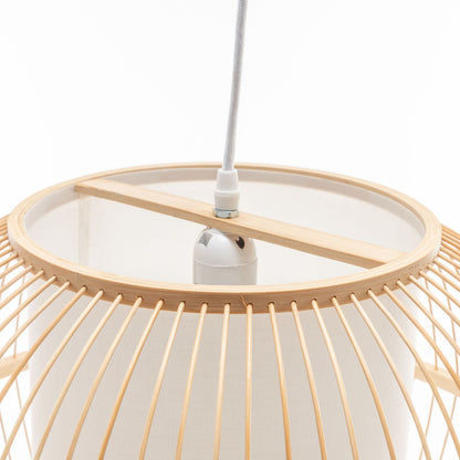 Natural Woven Bamboo Sphere Pendant Lamp Hanging Light Bell Shade Boho Tropical - Home & Garden > Lighting > Ceiling