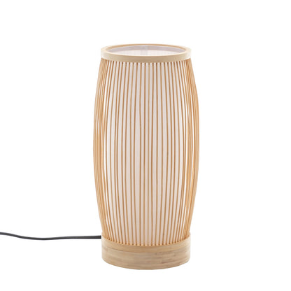Natural Woven Bamboo Cylinder Table Lamp Light Shade Boho Tropical Coastal - Home & Garden > Lighting > Table Lamps