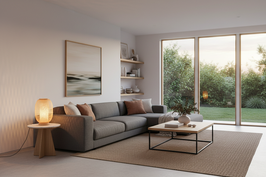 Natural Woven Bamboo Oval Table Lamp Light Shade Boho Tropical Coastal