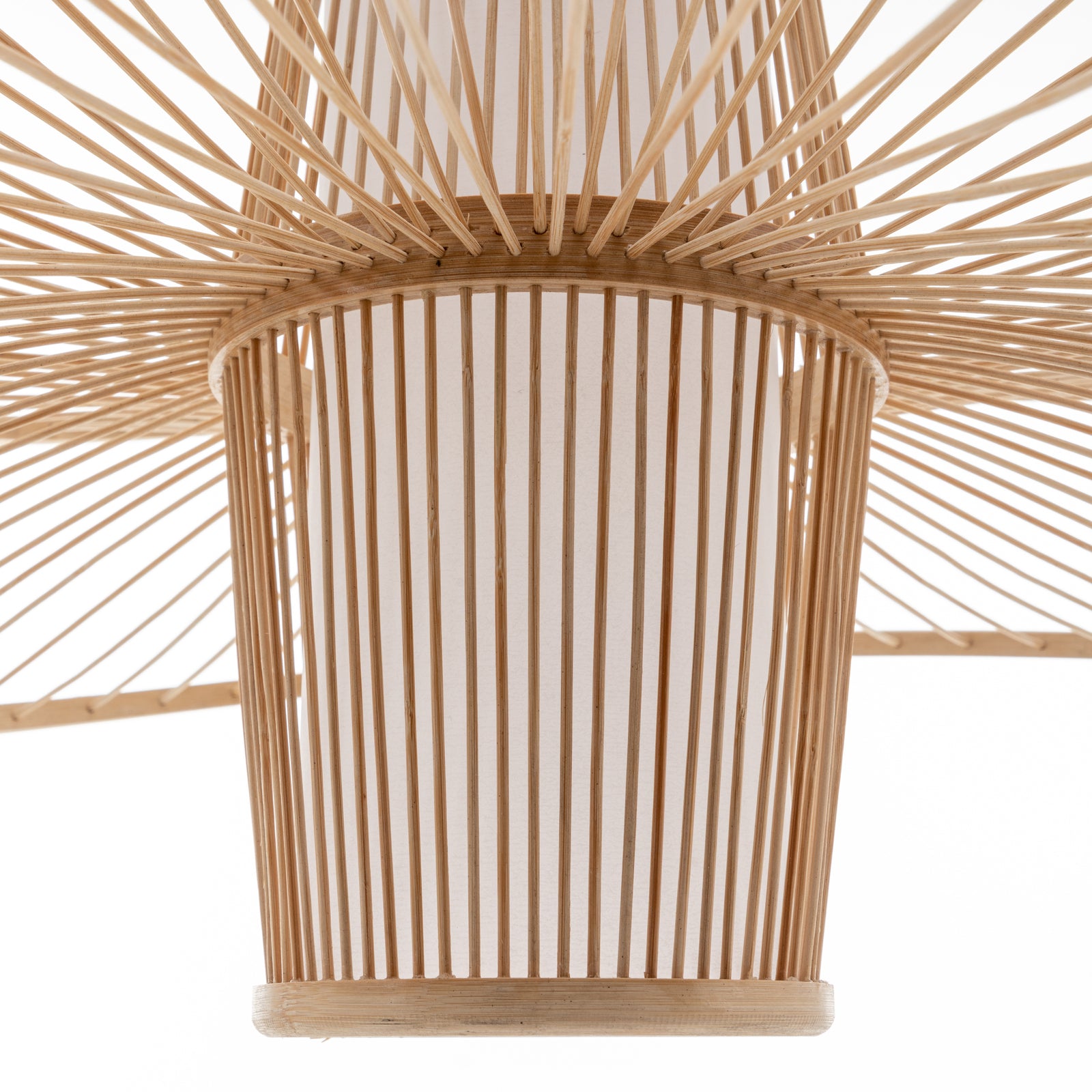 Elysian Breeze Double Natural Hand-Woven Bamboo Double Wide Pendant Lamp Light - Home & Garden > Lighting > Ceiling