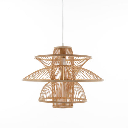 Aurora Natural Hand Woven Bamboo 3 Layer Pendant Lamp Light Home & Garden > Lighting > Ceiling Lights
