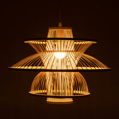 Aurora Natural Hand Woven Bamboo 3 Layer Pendant Lamp Light Home & Garden > Lighting > Ceiling Lights