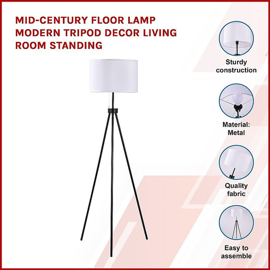 Mid-Century Floor Lamp Modern Tripod Decor Living Room Standing - Home & Garden > Lighting > Floor Lamps