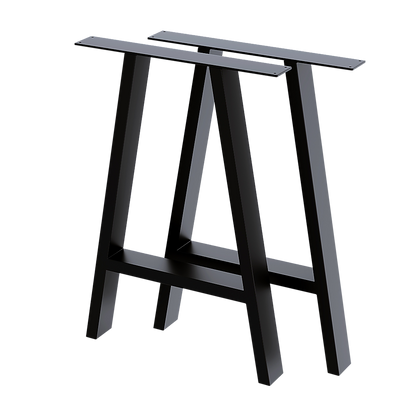2x Rustic Dining Table Legs Steel Industrial Vintage 71cm - Black - Home & Garden > DIY > Table Tops & Bases