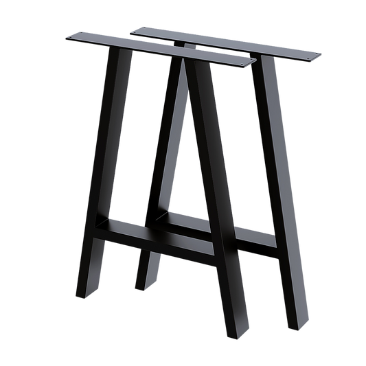 2x Rustic Dining Table Legs Steel Industrial Vintage 71cm - Black - Home & Garden > DIY > Table Tops & Bases