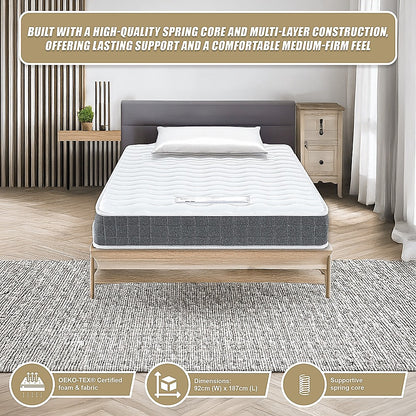 PALERMO Single Memory Foam Mattress - OEKO-TEX® & CertiPUR-US® Certified